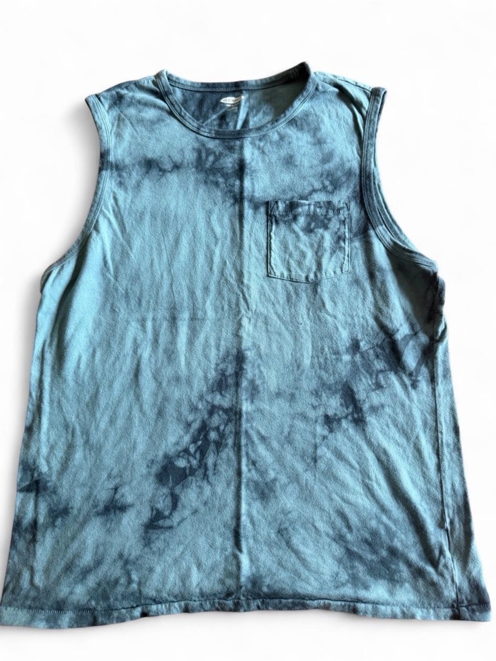 Old Navy Blue Tie-Dye Men’s Tank with Chest Pocket